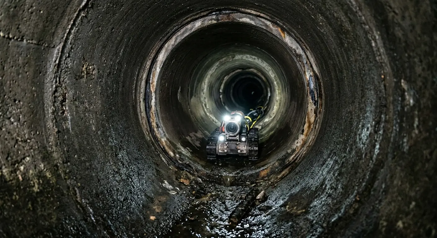 Robotic sewer camera inspecting pipe interior for Sewer Line Repair in Amarillo